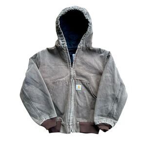 Vintage Carhartt Mocha Faded Jacket Youth Medium 16x22